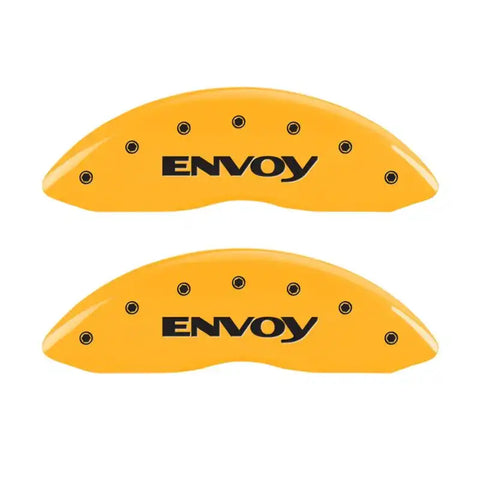MGP 4 Caliper Covers Engraved Front & Rear Envoy Yellow Finish Black Char 2005 GMC Envoy XL