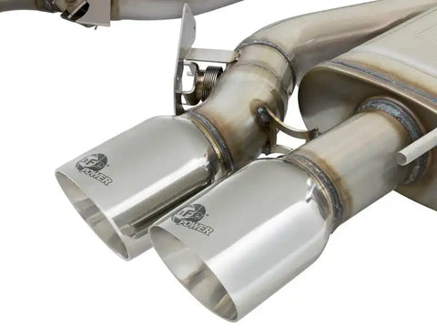 aFe 49-34078-P MACHForce XP 3in 304 SS Cat-Back Dual Mode Exhaust w/ Polished Tips 16-17 Cadillac ATS-V V6-3.6L