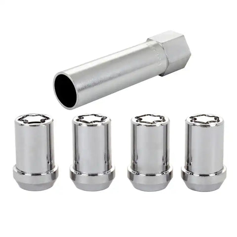 McGard Wheel Lock Nut Set - 4pk. (Tuner / Cone Seat) M12X1.5 13/16 Hex 1.24in. Length Chrome