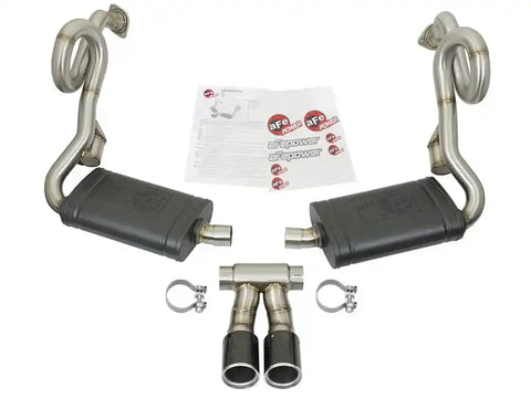 aFe 49-36415-C MACHForce-Xp 2in 304 SS Cat-Back Exhaust w/Carbon Fiber Tips 13-16 Porsche Boxster 2.7L/3.4L