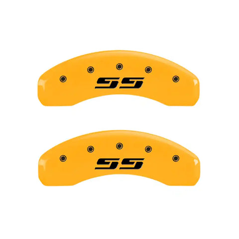 MGP 4 Caliper Covers Engraved Front & Rear Silverado SS Yellow Finish Black Char 2001 Chevy Tahoe
