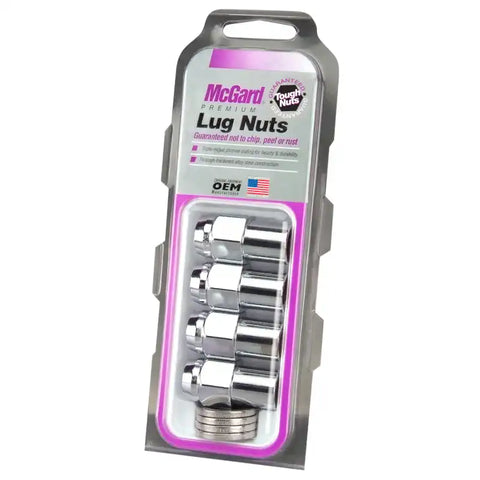 McGard Hex Lug Nut (Reg. Shank - .746in.) M12X1.5 / 13/16 1.65in. Length (4-Pack) Chrome
