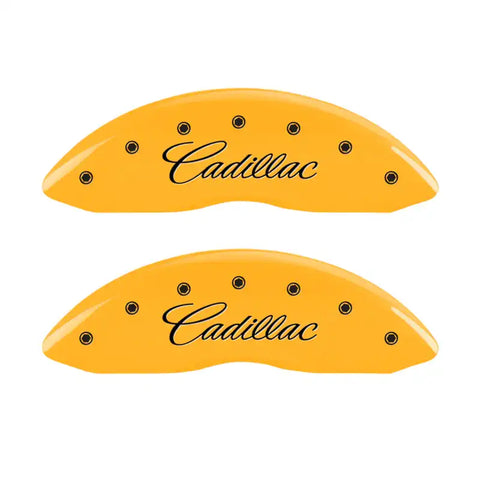 MGP 4 Caliper Covers Engraved F & R Cadillac Yellow Finish Black Char 2004 Cadillac Escalade EXT