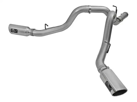 aFe 49-44080-P LARGE Bore HD 4in Dual DPF-Back SS Exhaust w/Polished Tip 16-17 GM Diesel Truck V8-6.6L (td) LML