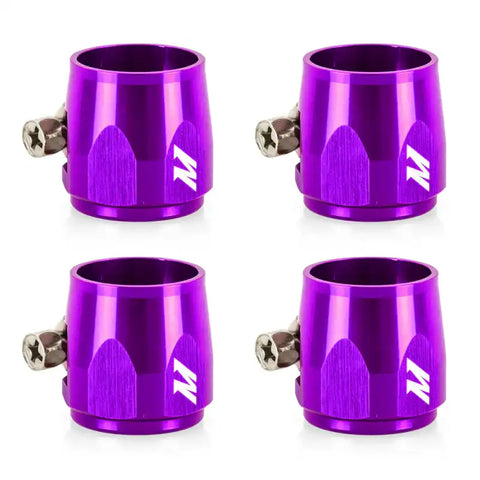 Mishimoto Aluminum -4AN Hex Finishers - Purple