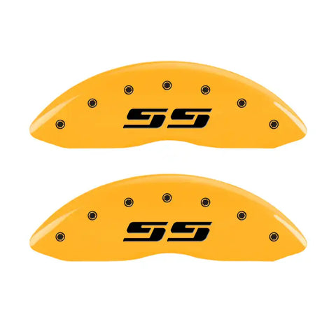 MGP 2 Caliper Covers Engraved Silverado SS Yellow Finish Blk Char 05 Chevy Silverado 1500