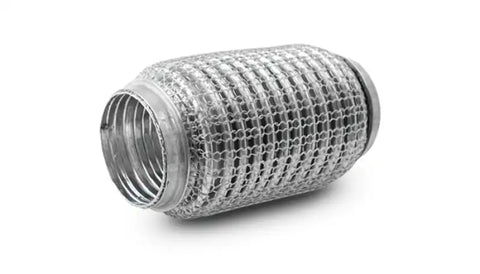 Vibrant SS Flex Coupling w/ Interlock Liner and Mesh Braid 2.25in Inlet/Outlet x 6in long