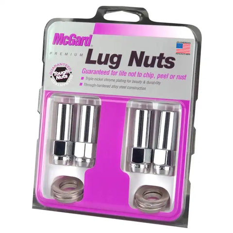 McGard Hex Lug Nut (X-Long Shank) M12X1.5 CTR Washer / 13/16 2.27in. Length (4-Pack) - Chrome