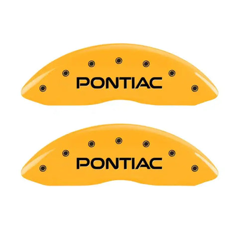 MGP 4 Caliper Covers Engraved Front Pontiac Rear Arrow Yellow Finish Black Char 2004 Pontiac GTO