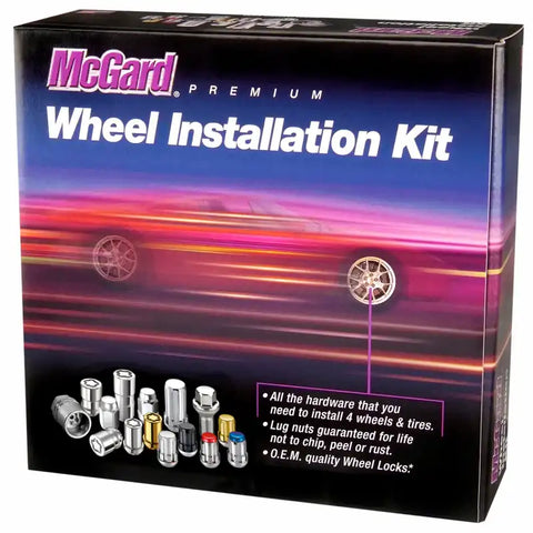 McGard 6 Lug Hex Install Kit w/Locks (Cone Seat Nut) M12X1.5 / 13/16 1.5in. Length - Black