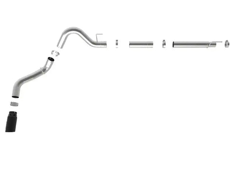 aFe 49-43106-B Large Bore-HD 4in 409 SS DPF-Back Exh 18-19 Ford F-150 V6-3.0L (td) w/ Black Tip