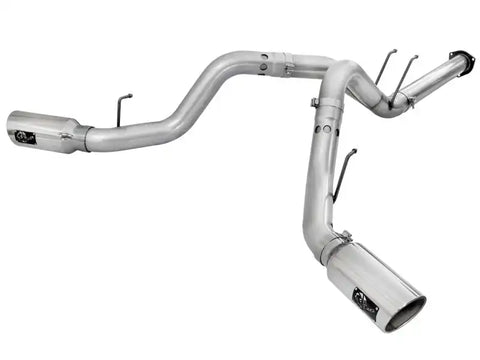 aFe 49-03065-P Atlas Exhaust 4in DPF-Back Aluminized Steel Polished Tip 11-14 ford Diesel Truck V8-6.7L