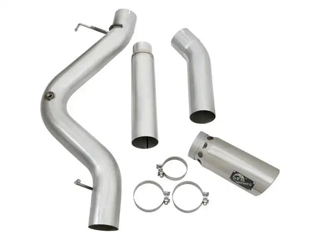 aFe 49-04081-P Atlas Exhaust 5in DPF-Back Aluminized Steel w/ Polished Tips 16-17 GM Diesel Truck V8-6.6L (td)