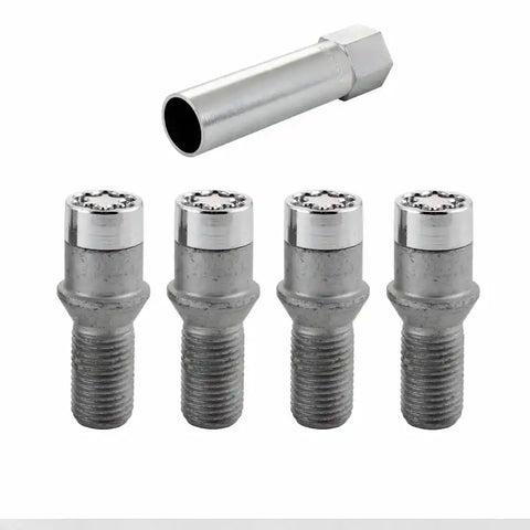 McGard Wheel Lock Bolt Set - 4pk. (Tuner / Cone Seat) M14X1.5 17mm Hex 24.0mm Shank L. Chrome