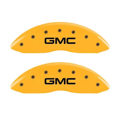 MGP 4 Caliper Covers Engraved Front & Rear GMC Yellow Finish Black Char 2016 GMC Savana 3500