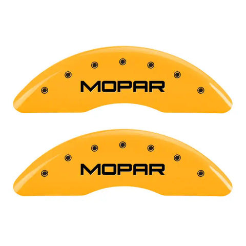 MGP 4 Caliper Covers Engraved Front & Rear Mopar Yellow Finish Black Char 2004 Chrysler Pacifica