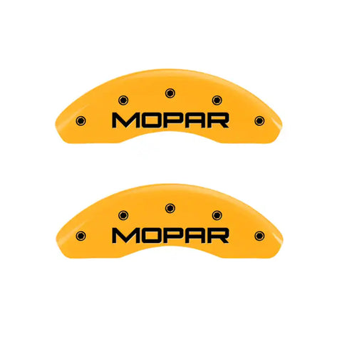 MGP 4 Caliper Covers Engraved Front & Rear Mopar Yellow Finish Black Char 2008 Chrysler PT Cruiser