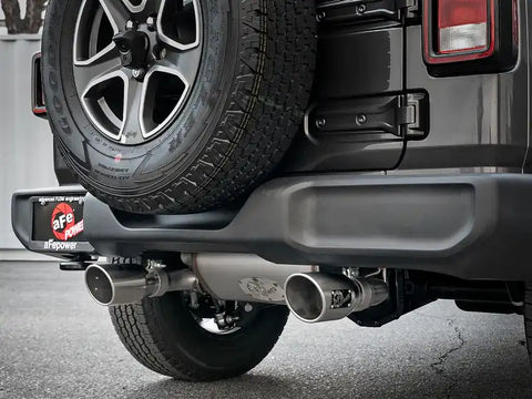 aFe 49-48076-P Rebel Series 2.5in 409 SS Cat-Back Exhaust w/ Polished Tips 18-19 Jeep Wrangler (JL) V6 3.6L