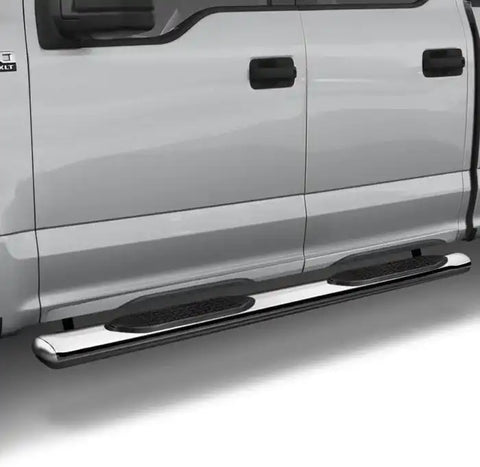 TrailFX 2940413051 Nerf Bar 4 Oval Tube Side Steps Stainless Steel Rocker Panel Mount Crew Cab Pickup