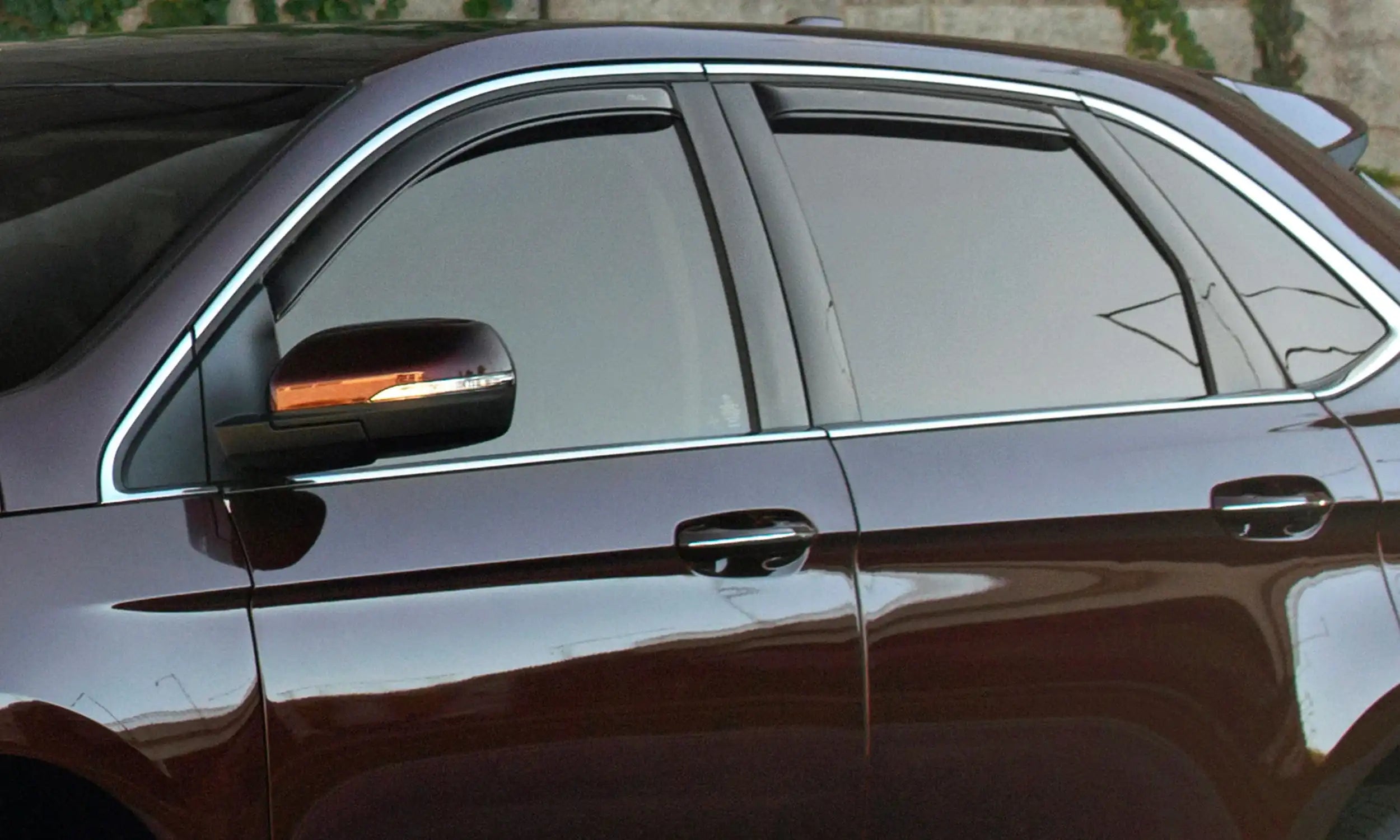 AVS Outside Mount Rain Guards For 2007-2012 Nissan Sentra - 4pc Smoke Window Deflectors